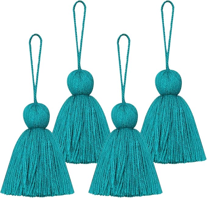 Big Size 4 PCS Tassels for Crafts, Handmade Hanging for Pillow Decor, Blanket by NINGYOHI