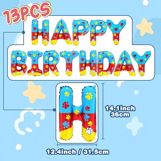 Happy Birthday Banner Balloons Letter Signs Party Decorations - Image 2