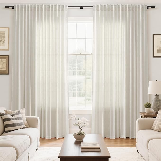 Extra Wide 100x96 Inch Linen Curtains - Image 7