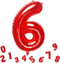 32 Inch Red Number 6 Balloons Foil Ballon Digital Birthday Party Decoration by MEIDUOCO