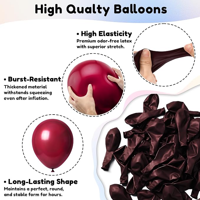 Dark Red Balloons, Baby Shower, Anniversary, Graduation, Wedding Decorations - Image 5