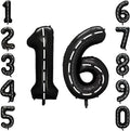 Black and White Stripes Number 16 Balloon 40 Inch, Road Finish Numeral | by Unknown