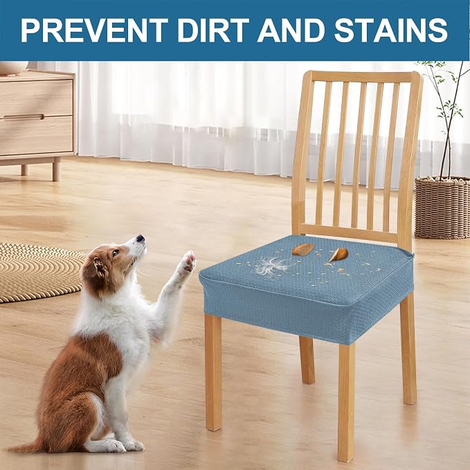 Smiry Waterproof Seat Covers for Dining Room Chairs, No Rear Covers | Stretch - Image 6
