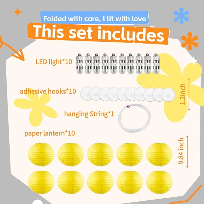 Yellow Chinese Paper Lanterns - Image 3