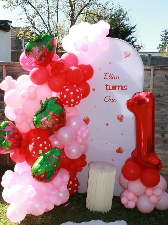 Strawberry Balloons Garland Arch Kit -Berry First Birthday Party Decorations - Image 4