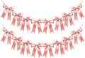2 Strings of 16PCS Rose Gold Pink Bow Garlands Banner Decoration, Pre-Strung by Unknown