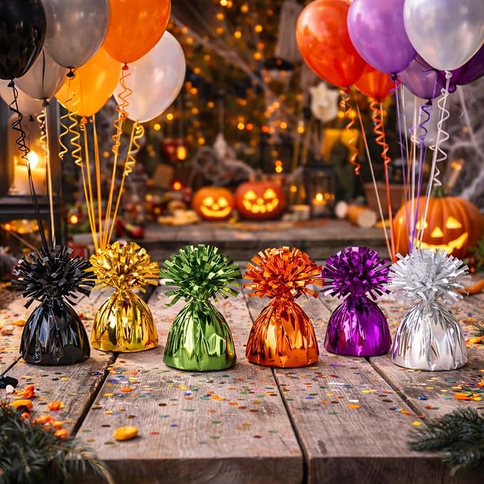 Metallic Plastic Wrapped Balloon Weights Party Decorations 12 Pcs - Image 5