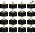 Nancia 24PACK Flameless LED Tea Lights Candles, Realistic and Bright Flickering Long Lasting 200Hours Battery-Powered, Ideal Party, Wedding, Birthday, Gifts Home Decoration Black