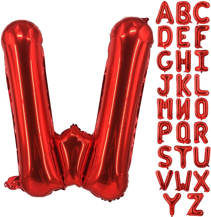 Lovoir 40 Inch Large Red Letter W Balloons Big Size Jumbo Mylar Foil Helium by Lovoir