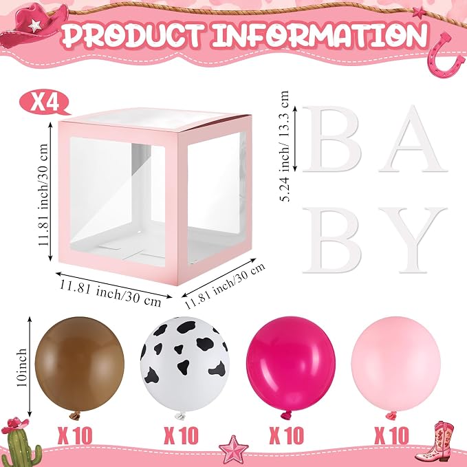 Gejoy Cowgirl Baby Shower Party Decorations Babys Boxes - Image 2