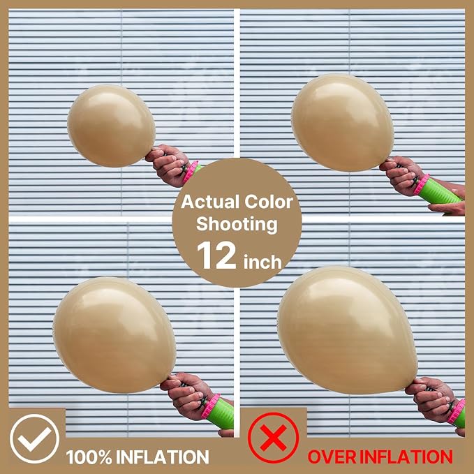 PartyWoo Light Brown Balloons 101pcs Nude Neutral Boho Tan Fall Color | 12 Inch - Image 3