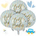 18" Hello Baby Foil Balloons for Welcome Baby Party Decorations, baby Blue by Paeyeq