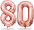 80th Birthday Balloons Rose Gold by Lingqiang