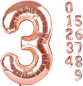 Number 3 Balloons 40 Inch for 3rd 33 Birthday Party Decorations, Rose Gold | by Mluchee