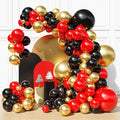 Red Black and Gold Balloons Arch Kit, 18 12 10 5 inch, by FHEKFNG