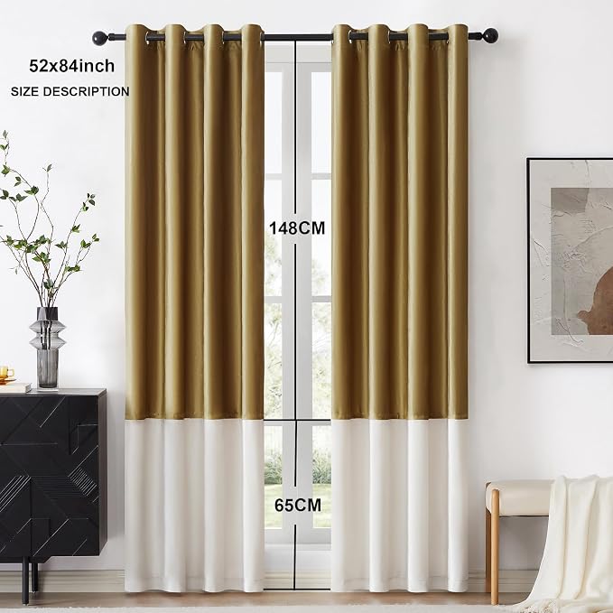 BULBUL Luxury Ivory Gold Curtains 84 inches - Image 6
