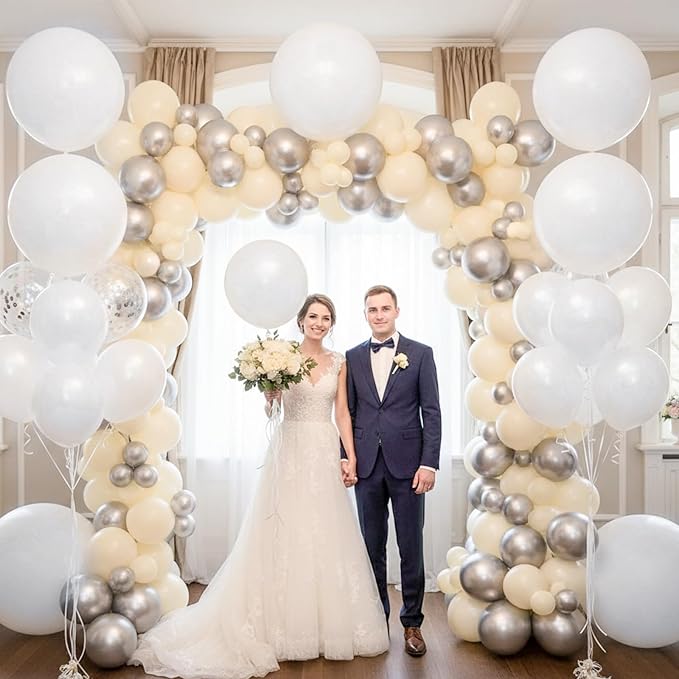 LOVESTOWN 18 Inch Pearl White Large Balloons, Birthday Wedding Baby Shower - Image 2