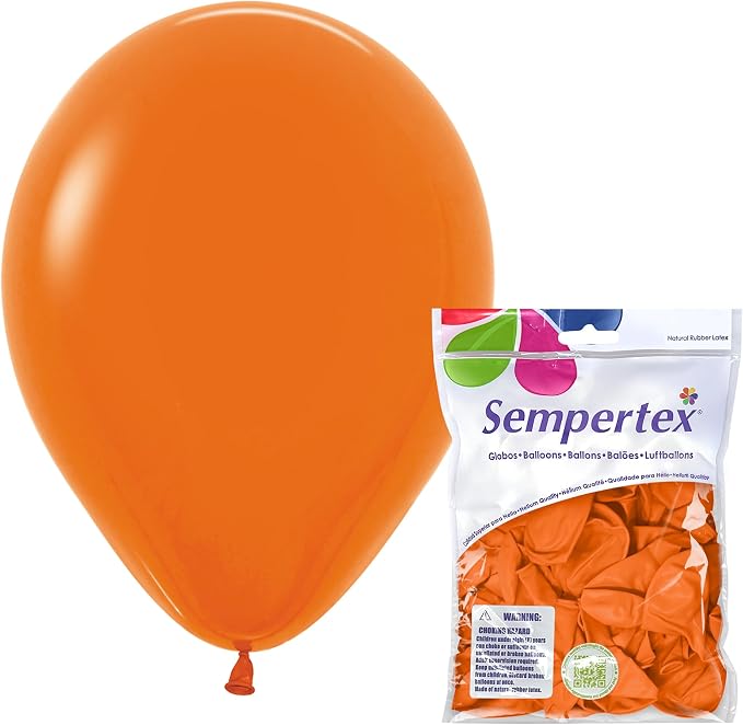 Sempertex Fashion Orange Balloons, 11 Inch, vibrant color, by Sempertex