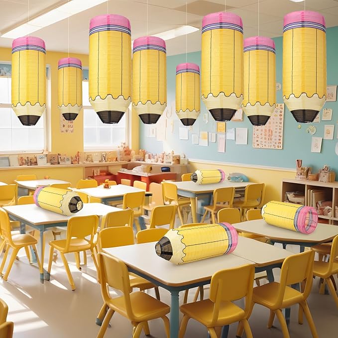 Retisee 12 Pcs Pencil Hanging Paper Lanterns Classroom Decoration | Back to - Image 7