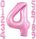 Pastel Pink 4 Balloon, Light Pink 4 Balloons Number, 40 Inch Helium Foil Mylar by BBPOOL