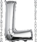 40 inch Silver Letter L Balloon, Big Size Alphabet Foil Mylar Helium Balloons by VHUWE