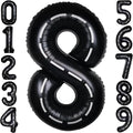 Race Car 40 Inch Black 8 Big Large Helium Balloon Number 0-9 | Track Giant by SULALABOO