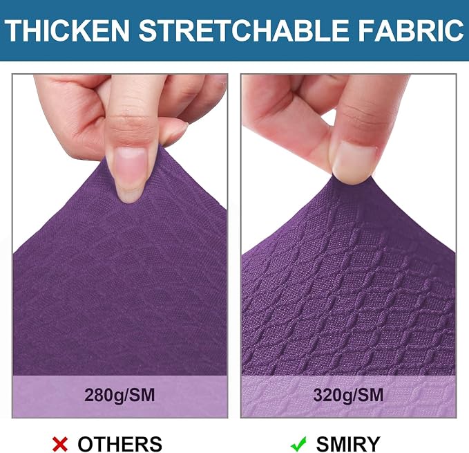Smiry Waterproof Seat Covers for Dining Room Chairs, No Rear Covers | Stretch - Image 5