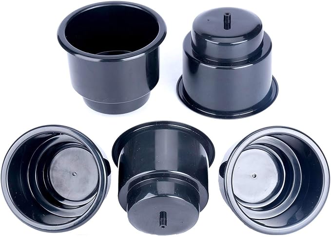 Amarine-Made Black Recessed Drop in Plastic Cup Drink Can Holder - Image 2