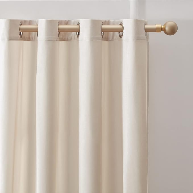 BULBUL Cream Curtains 120 inch Length- Set of 2 Living Room Ivory Velvet - Image 2