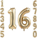 White Gold Number 16 Balloon 40 Inch, Sweet Sixteen Foil Decoration | Elegant by Unknown