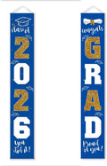 Graduation Decorations 2026 Banner Porch Sign Blue Gold by ATFUNSHOP