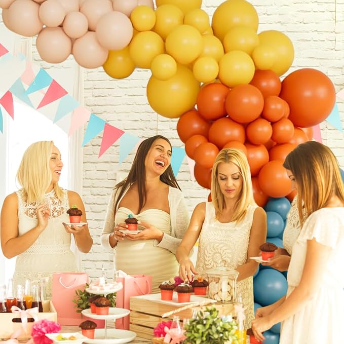 HILAVO Retro Blue Yellow and Orange Balloons - Image 5
