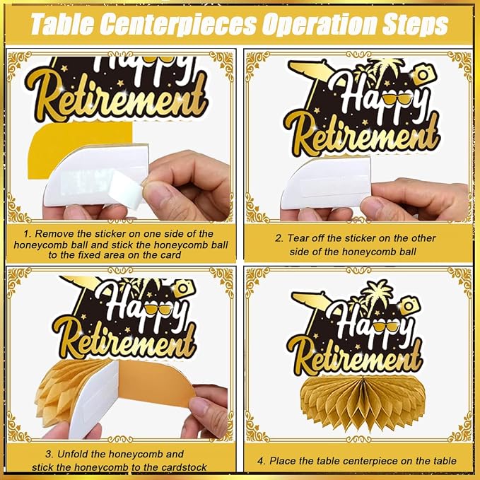Happy Retirement Party Decorations Men Women, Happy Banner, Hanging Swirls - Image 5