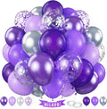 Purple Balloons Set 60 Pcs Dark Purple and Silver Balloons 12 Inch Royal Purple by HILAVO