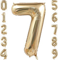 Champagne Gold 7 Balloon Number, 40 Inch Light Gold 7 Balloons Big Foil Mylar by BBPOOL