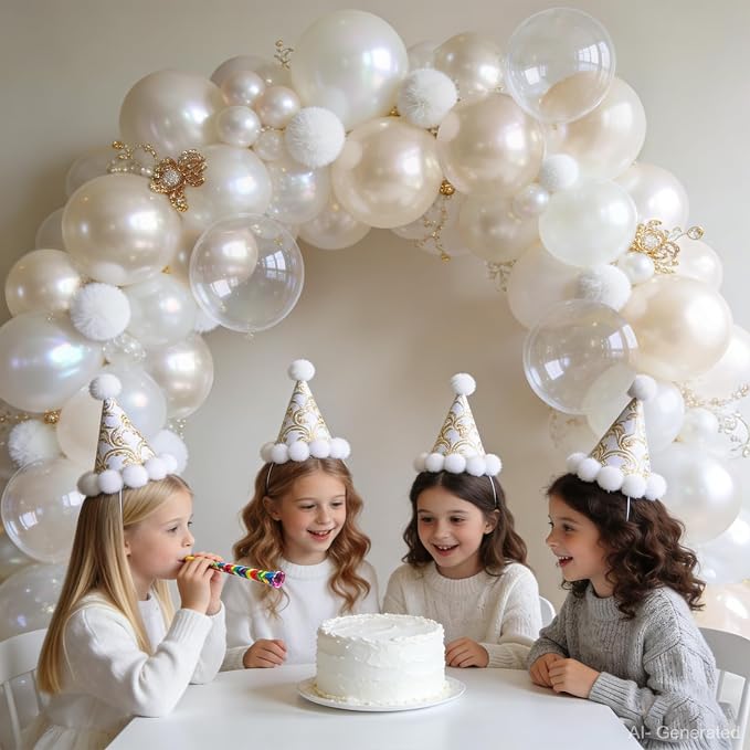 Pearl White Beige Balloons Arch Kit, Double Stuffed, Party Decor. | White - Image 5