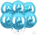 Blue Giant 4D Foil Balloons, 22 Inch Metallic Blue Round Foil Balloons by Saxuxu