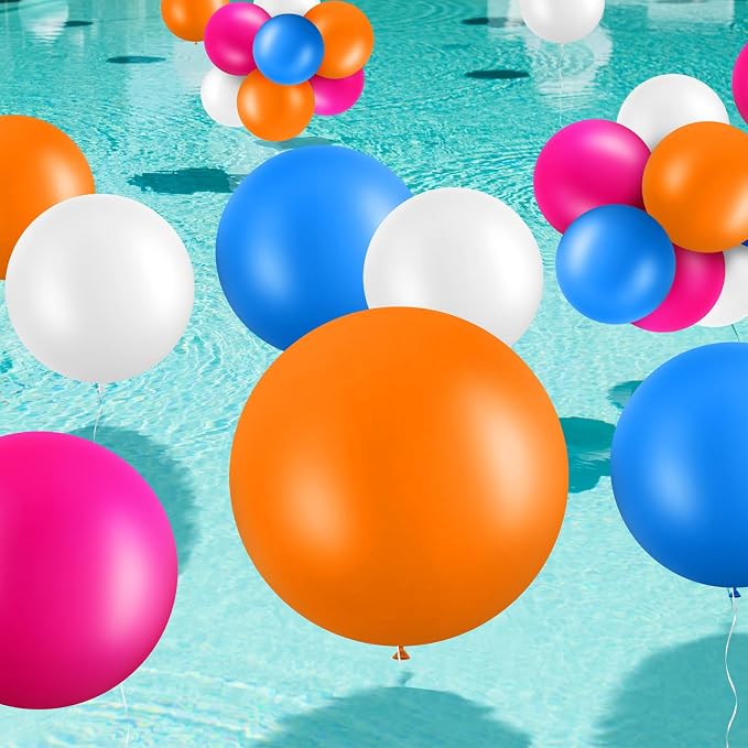 Gejoy 24 Pcs Pool Giant Balloons 36/24/18 Inch Jumbo Large Big Latex Balloons - Image 8