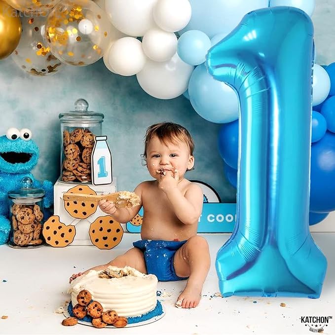 KatchOn Blue Number 1 Balloon for 1st Birthday Decorations - Image 5