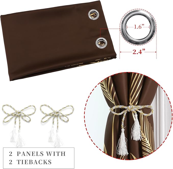 Brown Blackout Curtains 63 Inches Long - Image 4