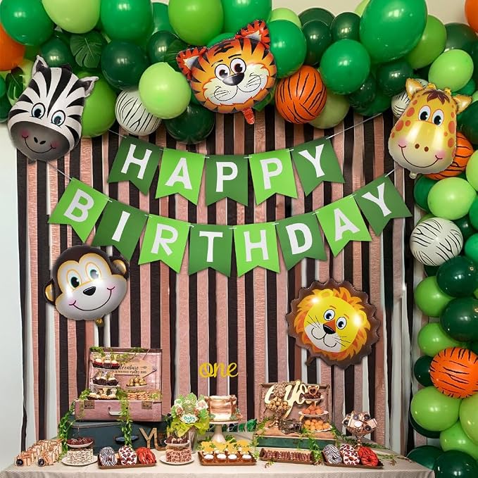 Pre-Strung Green Happy Birthday Banner Signs Party Decorations - Image 2
