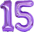 Number 15 Purple Balloons 40 Inch Giant Purple 15 Number Foil Helium Balloons by LHOAVWE