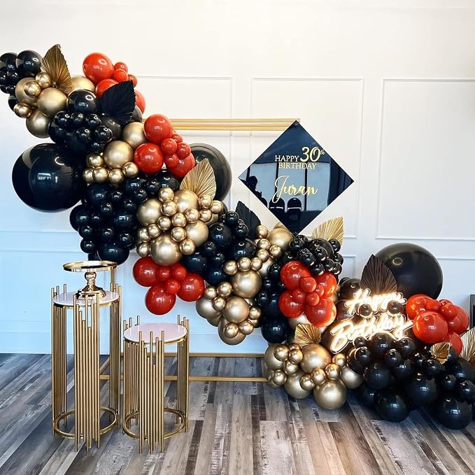Red and Black Gold Balloons Arch Kit, Graduation, Anniversary, Prom Decorations - Image 5