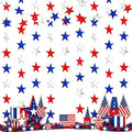 6 Pack Patriotic Star Garland Each 13Ft Star Paper Banner | Hanging Glitter by QIHANSProducts