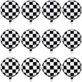 Checkerboard Balloon 12 Pcs Aluminum Foil Black White Checkered Balloon by Unknown