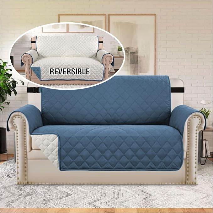 H.VERSAILTEX Loveseat Slipcover Reversible Loveseat Cover Seat Width Up to 46" - Image 3