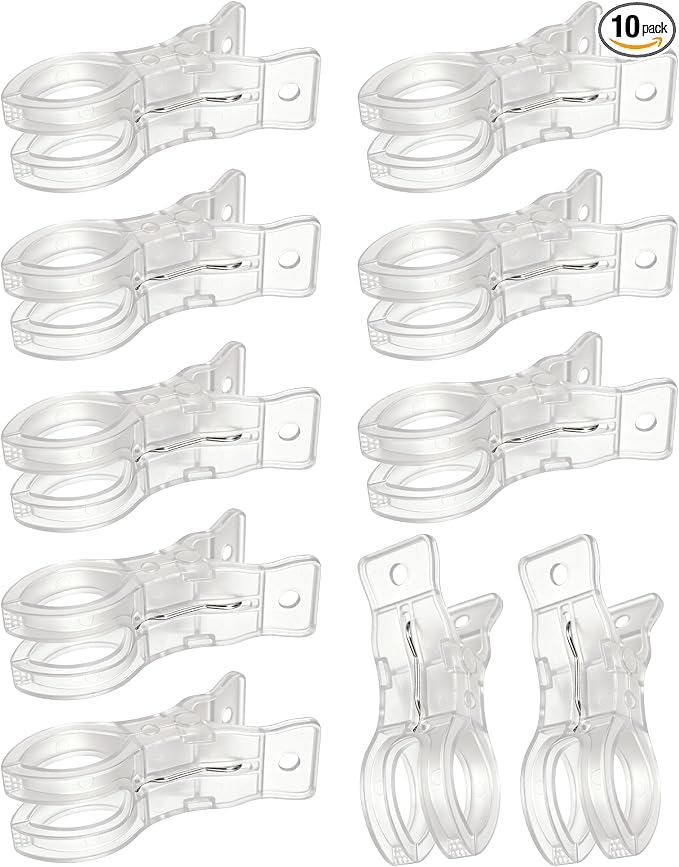 10 Pack Balloon Arch Clips 3.5 Inch Clear Plastic Spring Clamps Invisible by Srzllxfc