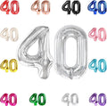Silver Number 40 Balloon 40 Inch by IWERP