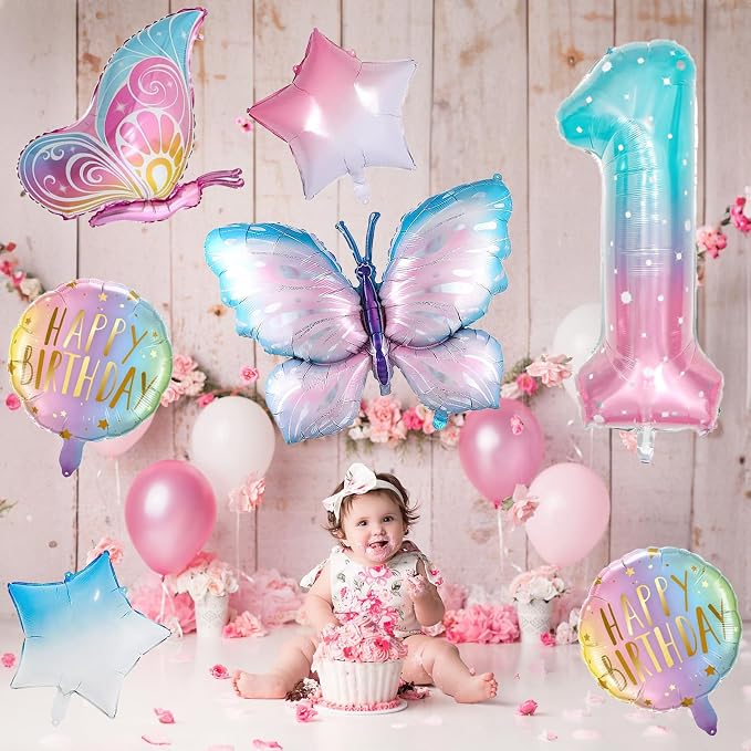 Butterfly Birthday Decorations, Butterfly Balloons, 1st Birthday Party - Image 3