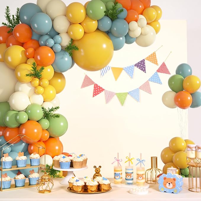 152Pcs Here Comes the Son Balloon Arch Garland Kit | Retro Boho Dusty Blue - Image 6